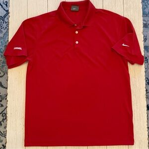 Nike Dri-fit Red Polo Shirt for Men, size Medium.